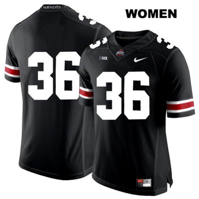 Women's NCAA Ohio State Buckeyes K'Vaughan Pope #36 College Stitched No Name Authentic Nike White Number Black Football Jersey UL20A67IJ